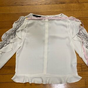 Zara Cream Blouse with Lace Detail